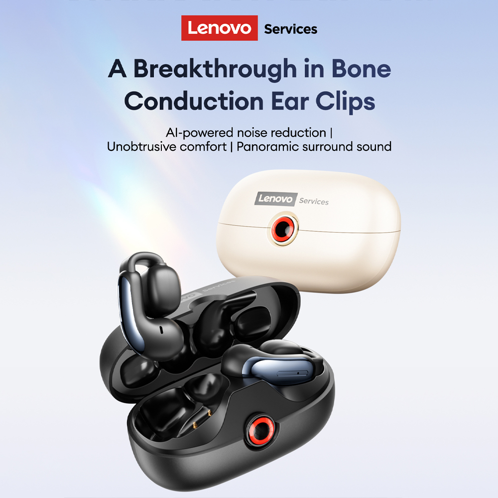 Tws Earbuds Bluetooth 5.3 - Lenovo LES-108 condução óssea tws clipes