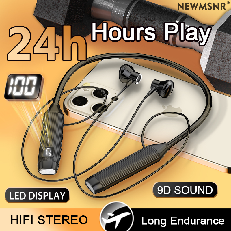 Magnetic Neckband Sports Earphones - Tws display led super potência sem