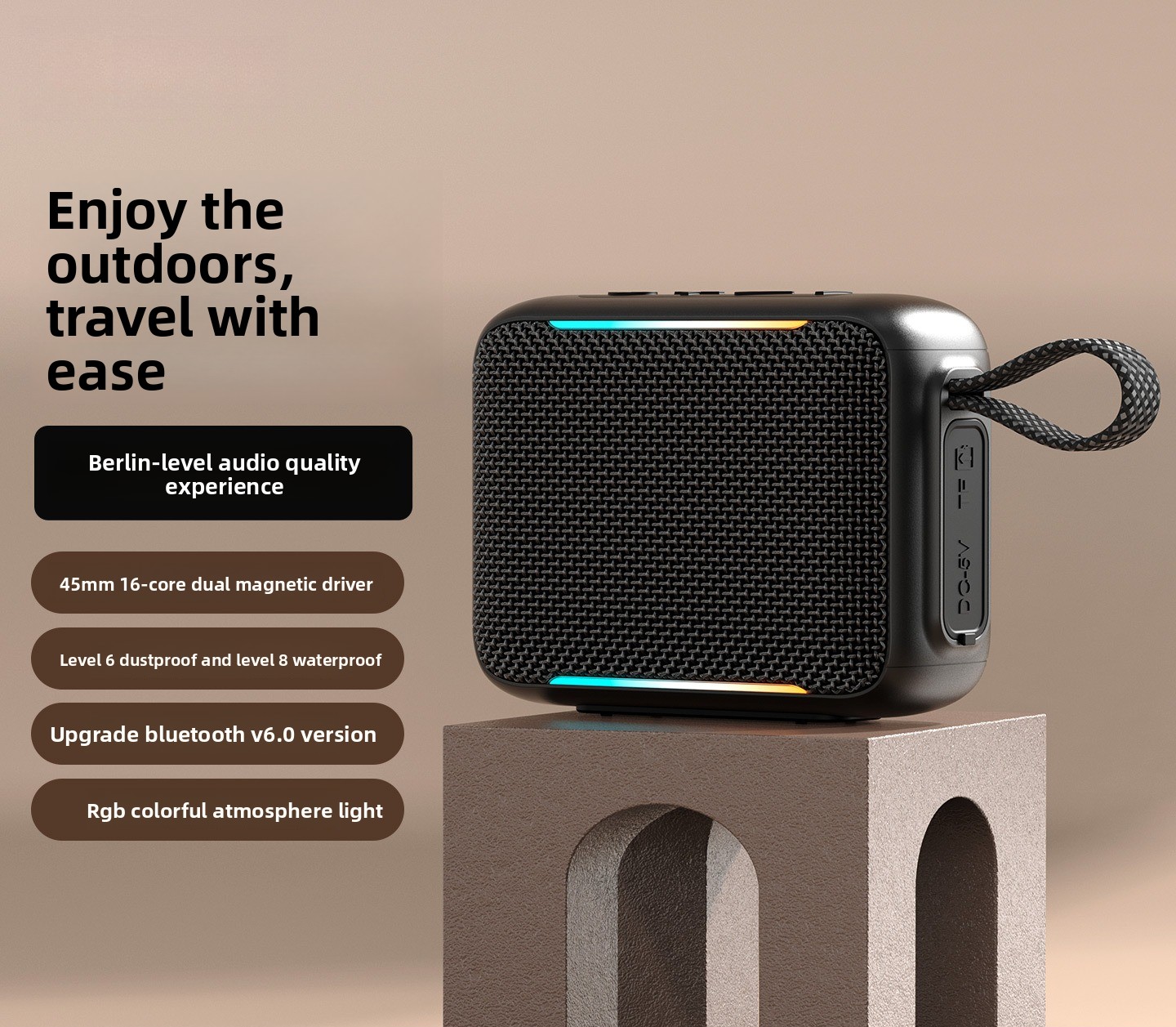 Portable Bluetooth Speaker Waterproof Ipx7 - Novo Alto-Falante Bluetooth Portátil à Prova
