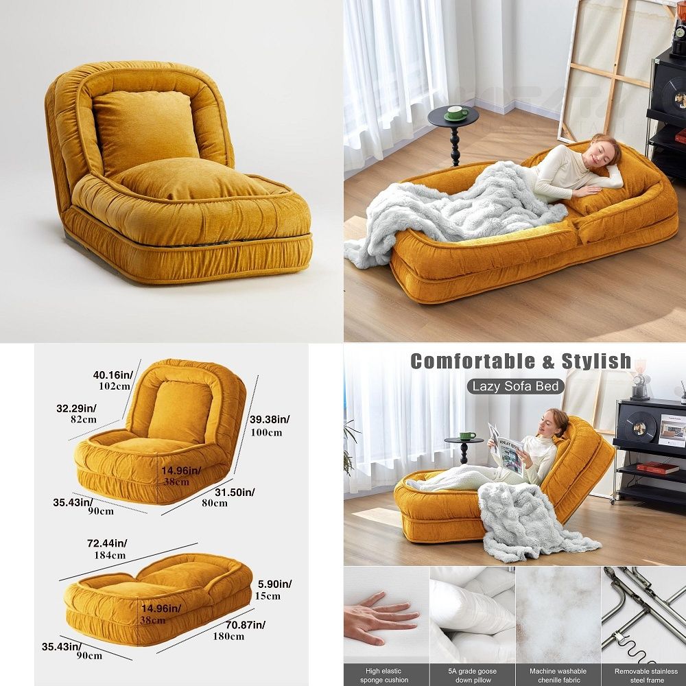 Cameras - Sofá-Cama Dobrável Preguiçoso, Cadeira de Chão