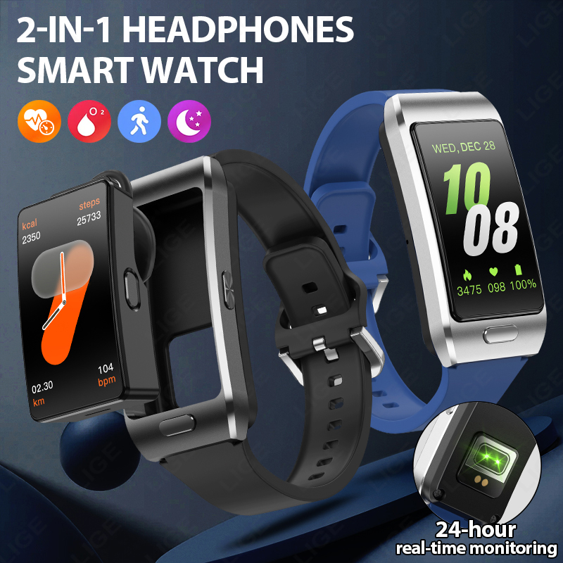 Tws Earbuds Bluetooth 5.3 - Relógio Inteligente LIGE Novo com Fones