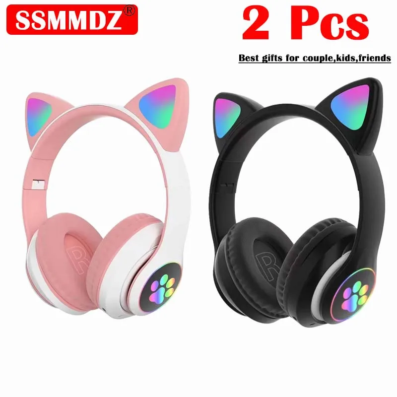 Cat Ear Bluetooth Headset Led - 2 Fones de Ouvido Sem Fio
