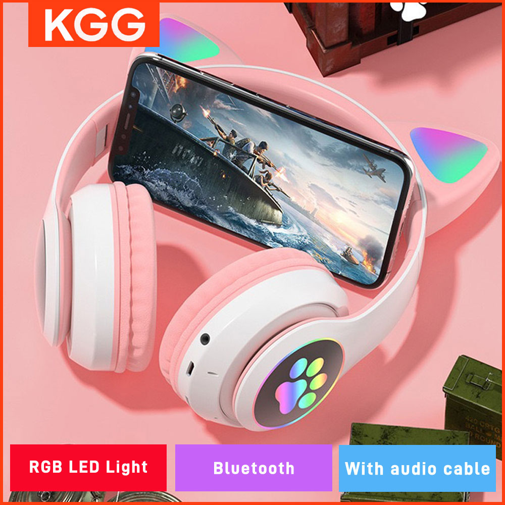 Cat Ear Bluetooth Headset Led - Orelhas de gato fones de ouvido