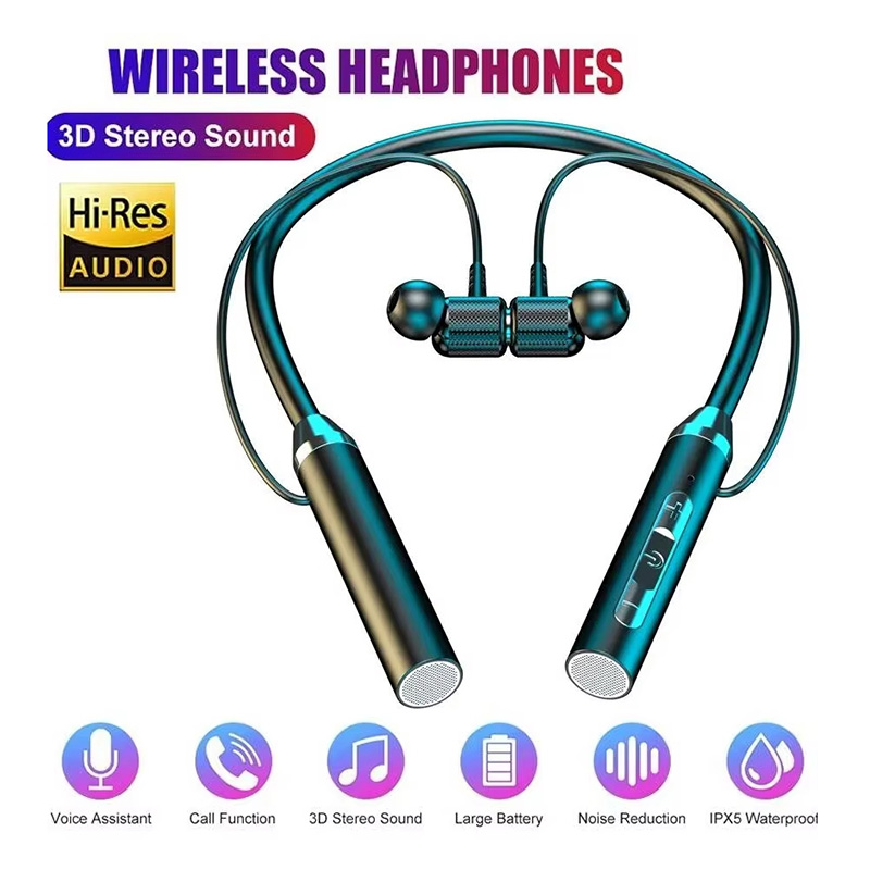 Magnetic Neckband Sports Earphones - Fones de Ouvido Bluetooth 5.0 com