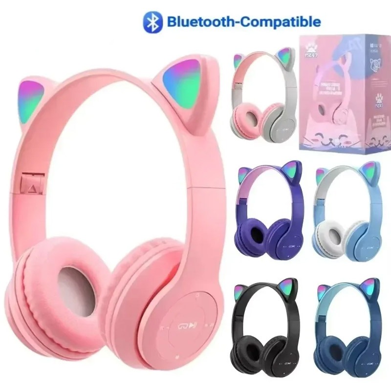 Cat Ear Bluetooth Headset Led - Fones de Ouvido Bluetooth Sem Fio