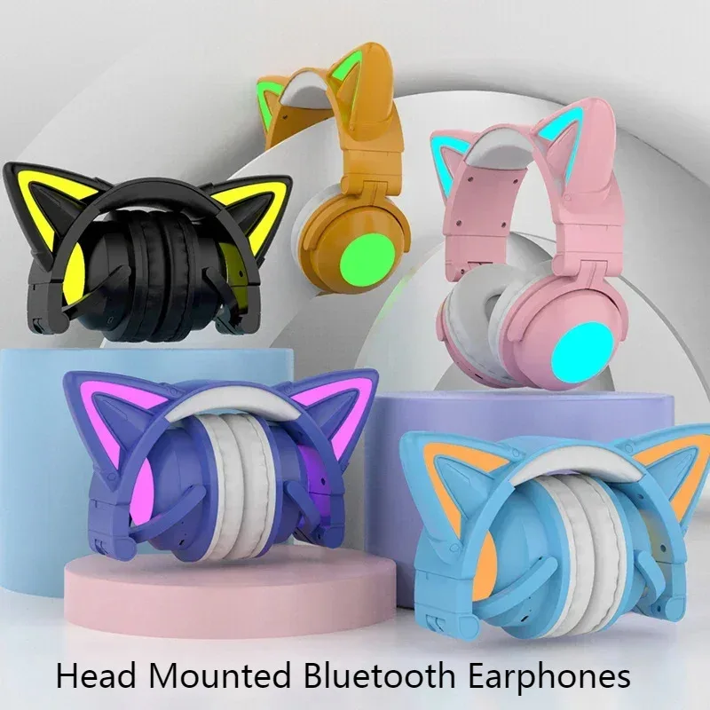 Zw068 led luz orelhas de gato  - Cat Ear Bluetooth Headset Led avaliação e preço