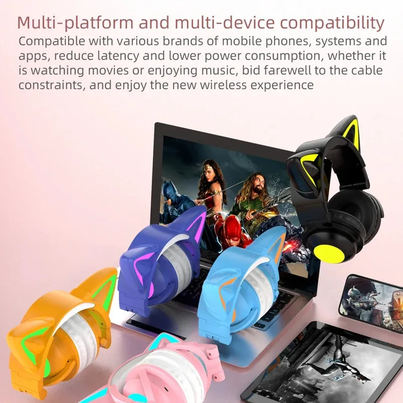 Zw068 led luz orelhas de gato  - Cat Ear Bluetooth Headset Led avaliação e preço