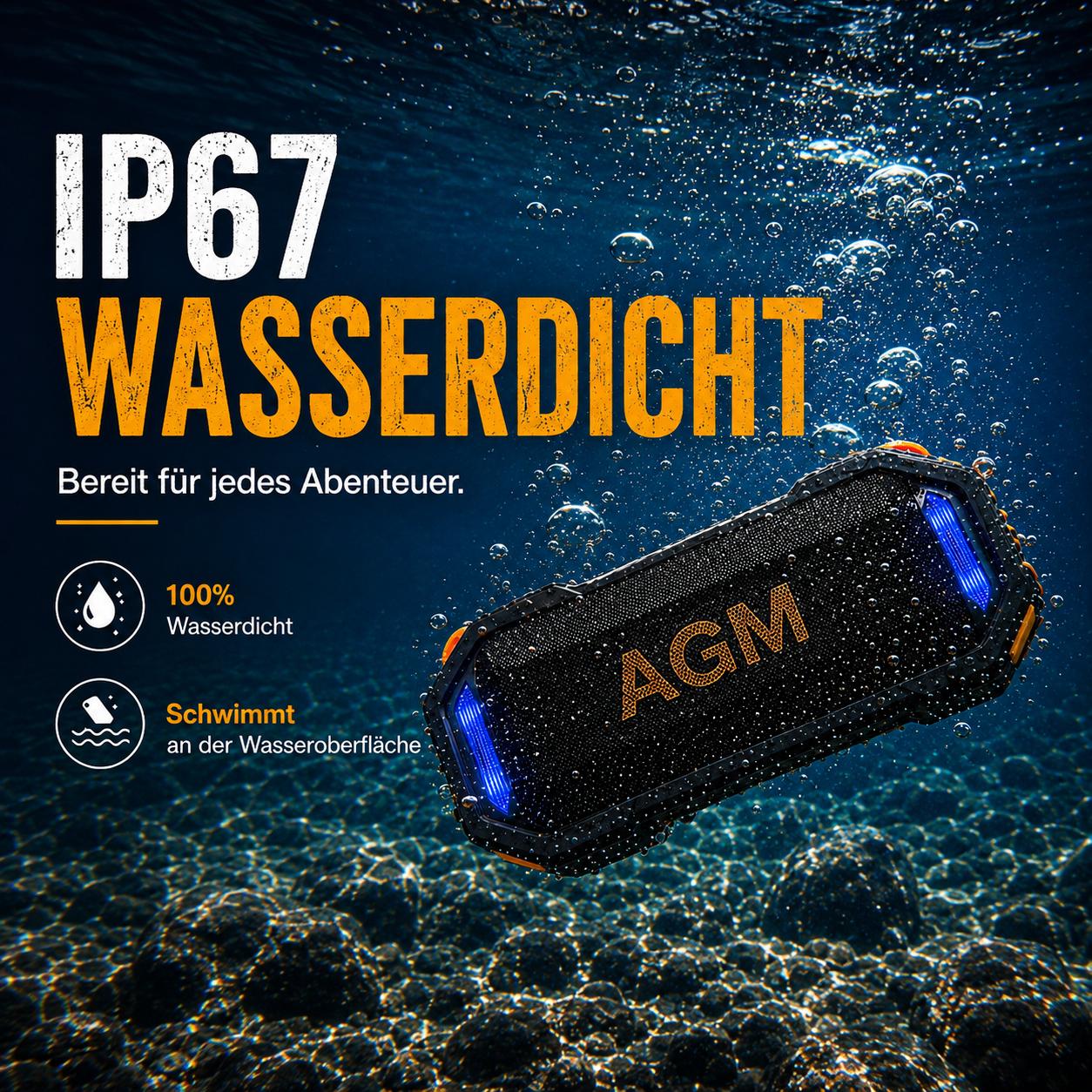 Caixa de Som Sem Fio AGM MAG R - Portable Bluetooth Speaker Waterproof Ipx7 avaliação e preço