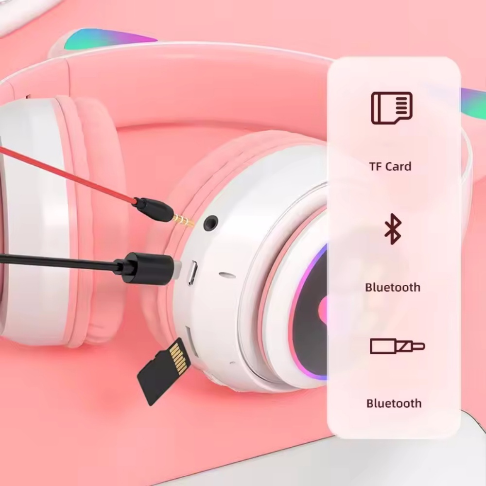 Bonito gato orelha bluetooth f - Cat Ear Bluetooth Headset Led avaliação e preço