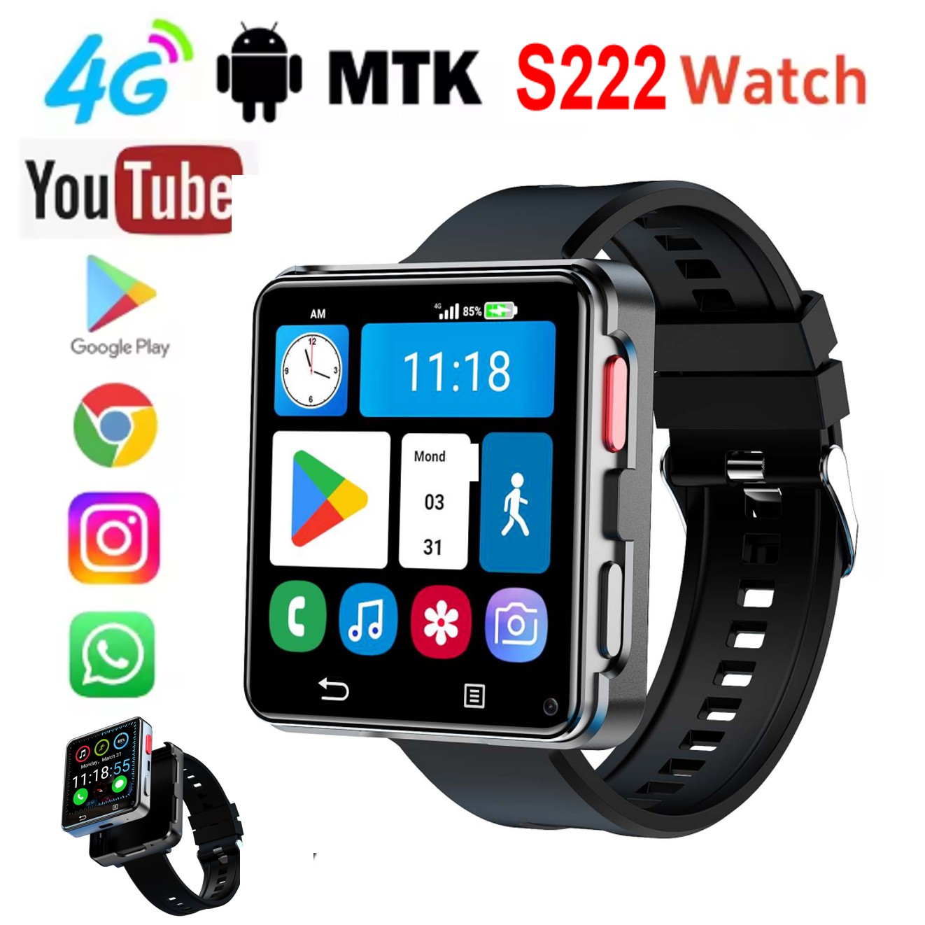 Relógio Inteligente S222 4G co - Smartwatches avaliação e preço
