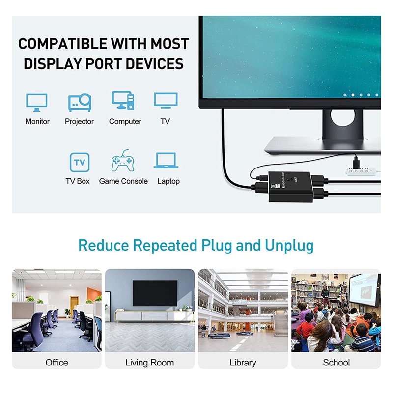 Switch DisplayPort 8K 2 em 1 S - Laptops avaliação e preço