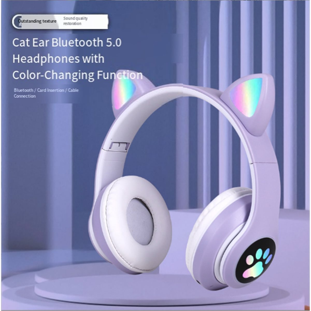 Fone de Ouvido Bluetooth DT75B - Cat Ear Bluetooth Headset Led avaliação e preço